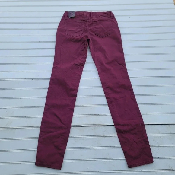 No BOUNDARIES Low Rise Stretch Skinny Fit Jeans Junior Pant Red Burgundy Sz 3 - Picture 3 of 9